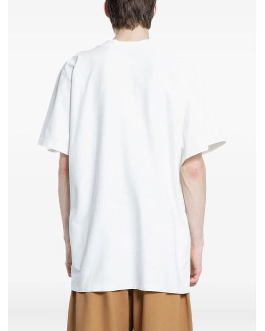 Hed Mayner White Cotton T-Shirt for men