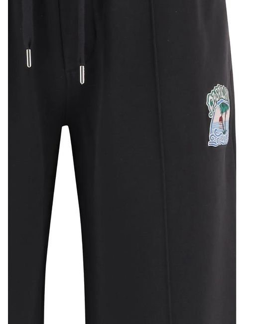 Casablanca Black Logo-Patch Track Pants for men