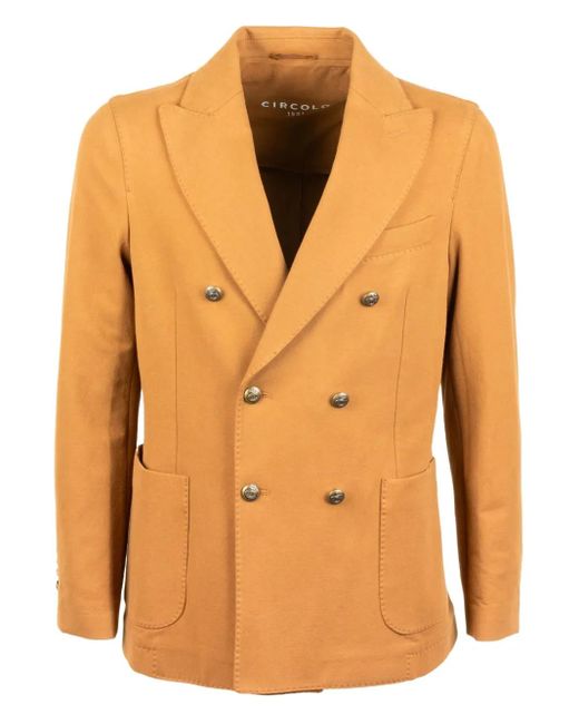 Circolo 1901 Orange Double-Breasted Blazer for men