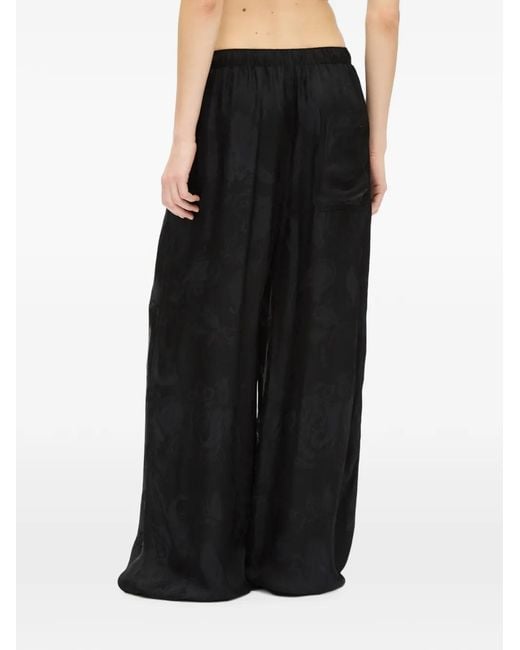 Ann Demeulemeester Black Nevi Paisley Satin Trousers