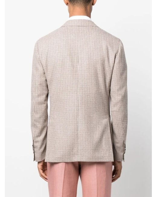Lardini Natural Pota Houndstooth-Pattern Blazer for men