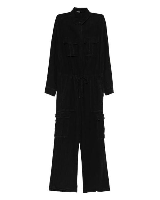 James Perse Black Cargo Jumpsuit