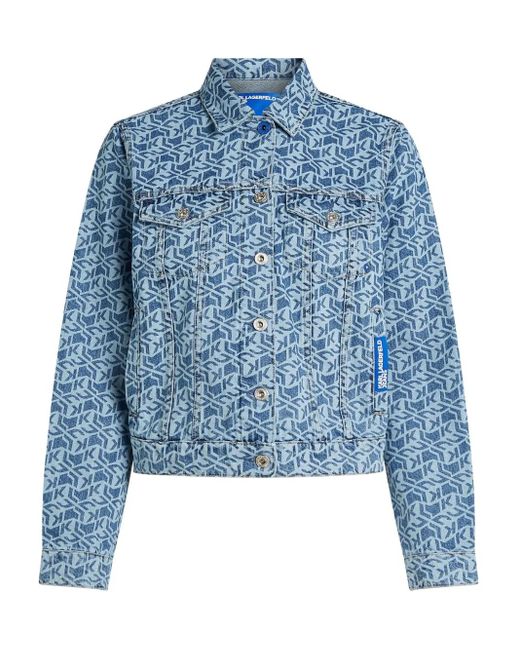 Karl Lagerfeld Klj モノグラム デニムジャケット Blue