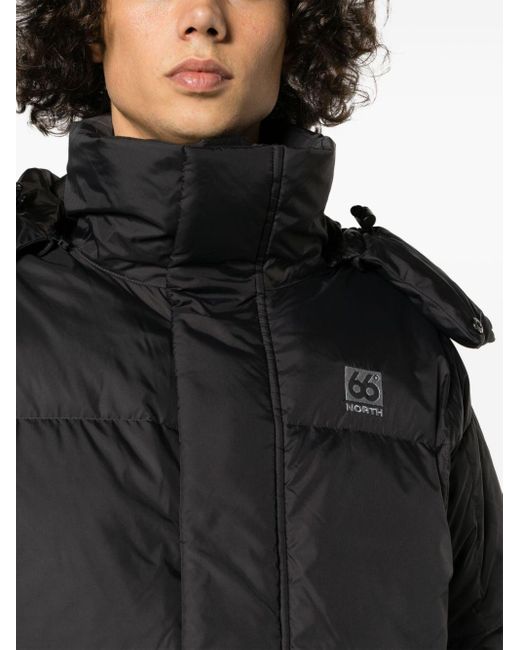 66 North Black Dyngja Cropped Quilted Down Jacket for men