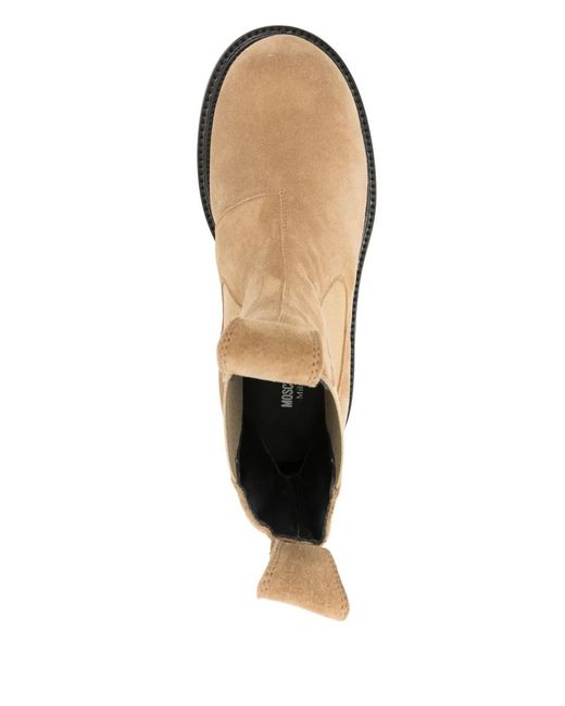 Moschino Brown Suede Chelsea Boots for men