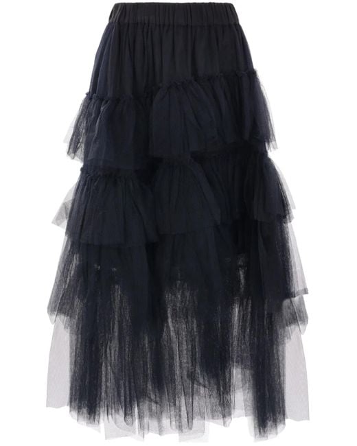 Simone Rocha Blue Tulle Midi Skirt
