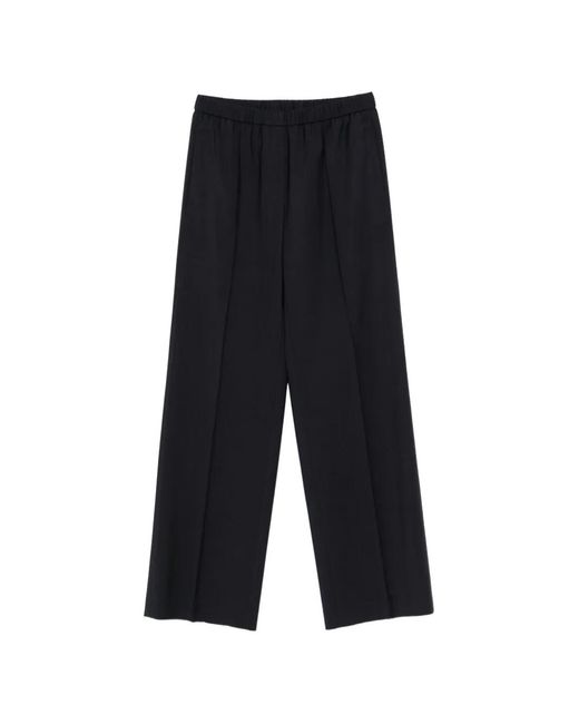 Peserico White Elasticated-Waistband Pressed-Crease Trousers