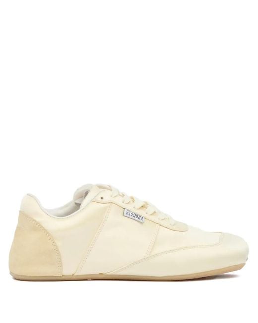 MM6 by Maison Margiela White Satin Factory Sneakers