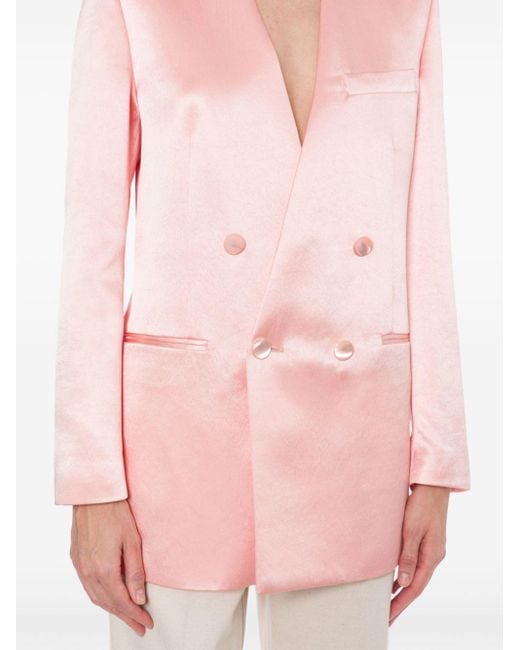 Philosophy Di Lorenzo Serafini Pink Lapeless Double-Breasted Blazer