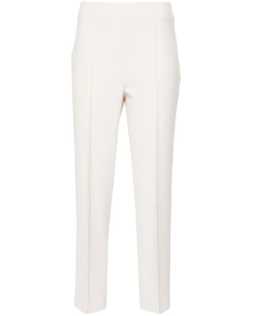 Peserico White Slim-Fit Cropped Trousers