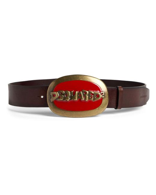 Cinturón con hebilla del logo DSquared² de hombre de color Red