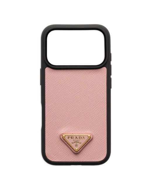 Prada Leather Iphone 17 Pro Max Case in Pink | Lyst