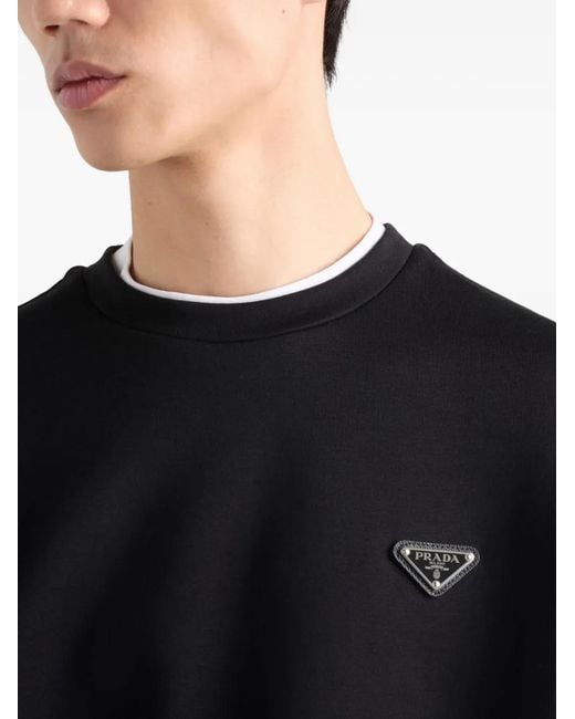 Prada Black Technical Cotton Sweatshirt for men