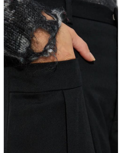 R13 Black Pleated Wool Trousers