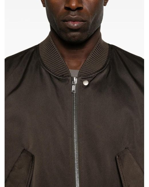 Rick Owens Brown Ruched Flight Bomber Jacket for men