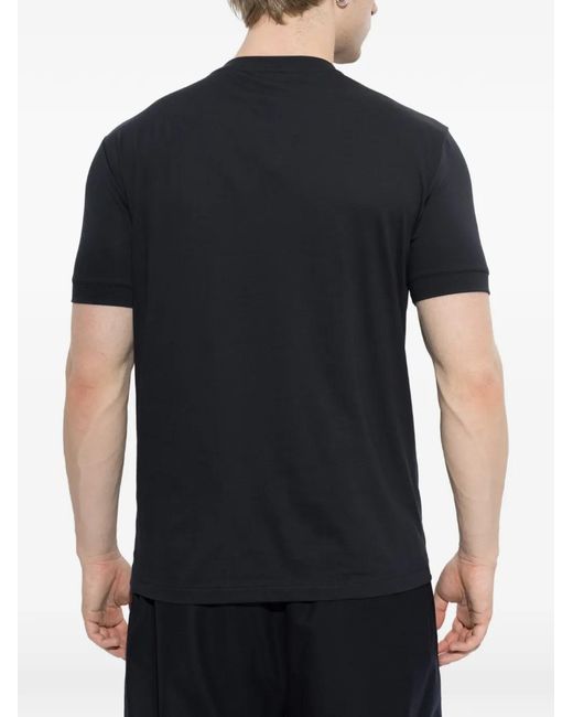 Giorgio Armani Black Logo-Print T-Shirt for men