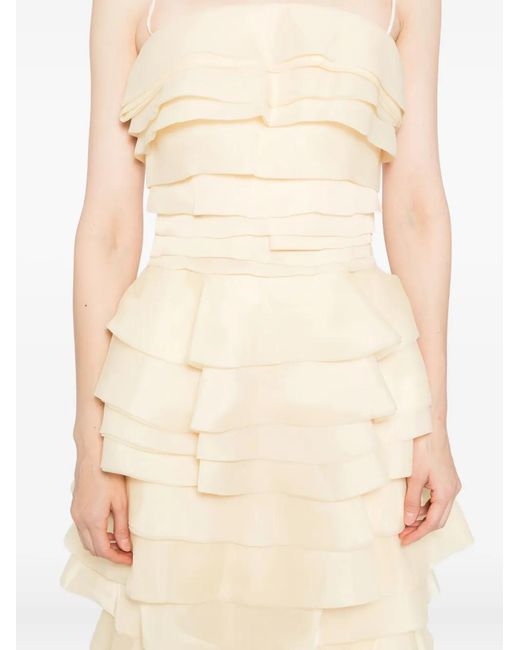 Saiid Kobeisy White Layered Organza Dress