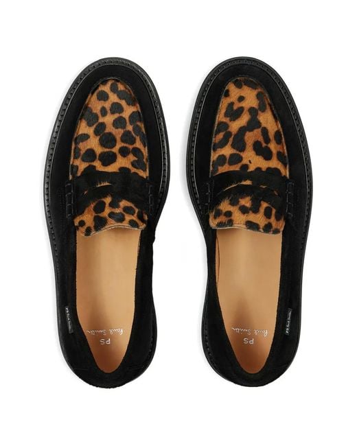 Paul Smith Black Mocassins Bolzano À Imprimé Léopard for men