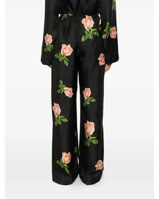 Nanushka Arven Broek Met Elastische Taille En Roosprint in het Black