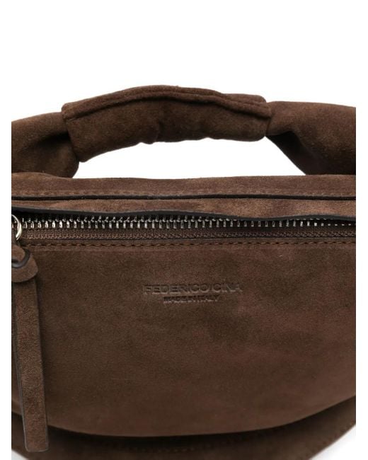 FEDERICO CINA Brown Suede Tote Bag