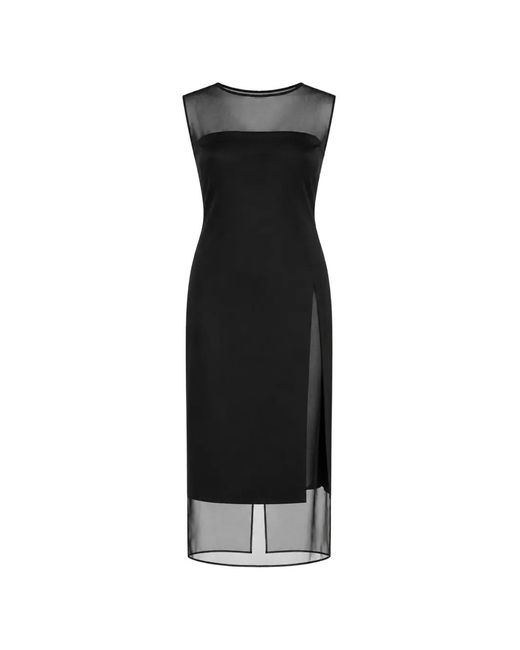 Esse Studios Black Portia Sheer-Panel Dress