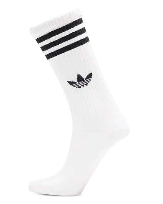 Calzini Con Dettaglio A Righe (3 Pezzi) di Adidas in White da Uomo