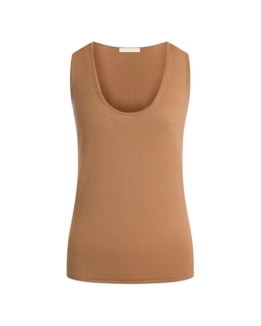 12 STOREEZ Brown Jasmin Scoop-Neck Top