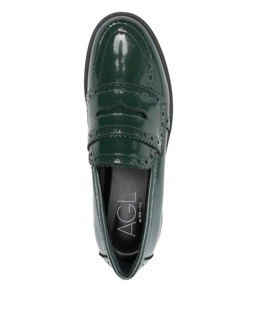 Mocasines Fenice de charol Agl Attilio Giusti Leombruni de color Green