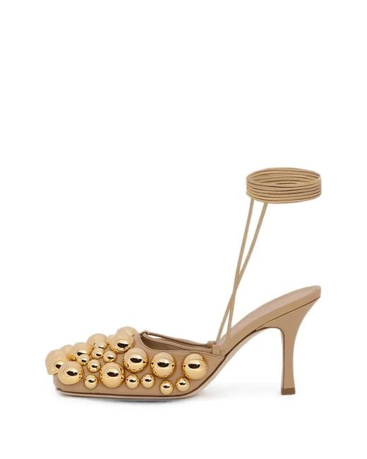 A.W.A.K.E. MODE Natural Ursula Sphere-Embellished Pumps