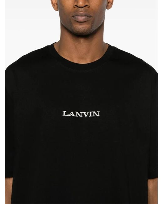 Lanvin Black T-Shirt Brodébouclette for men