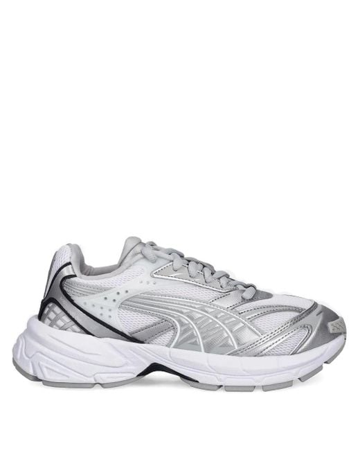 PUMA White Velophasis Metallic Panelled Sneakers