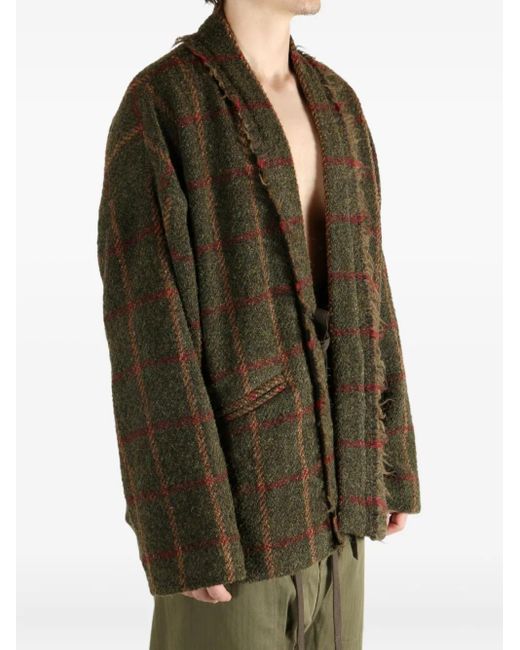 Uma Wang Green Jolla Check-Pattern Jacket for men