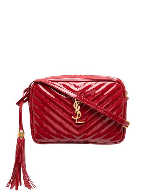 Saint Laurent Red Lou Monogram-embellished Camera Bag