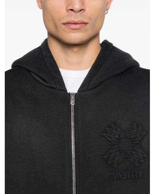 Amiri Black Ma Quad Zip Hoodie for men