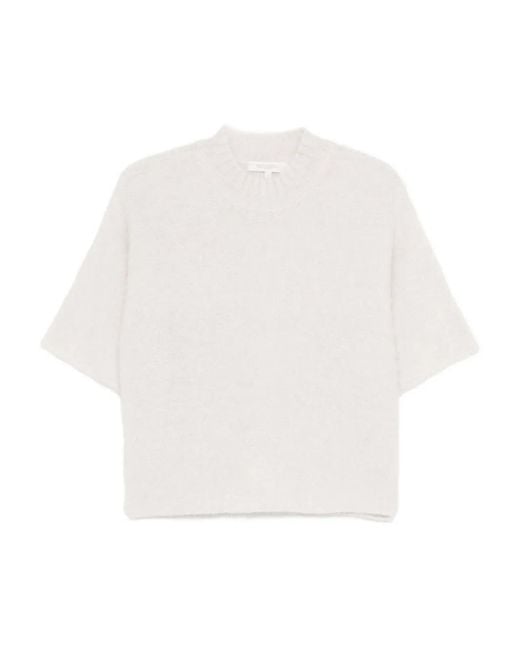 Antonelli White Kurzärmeliger Pullover
