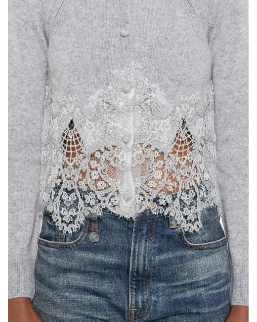 Ermanno Scervino Vest Met Afwerking Van Kant in het Gray