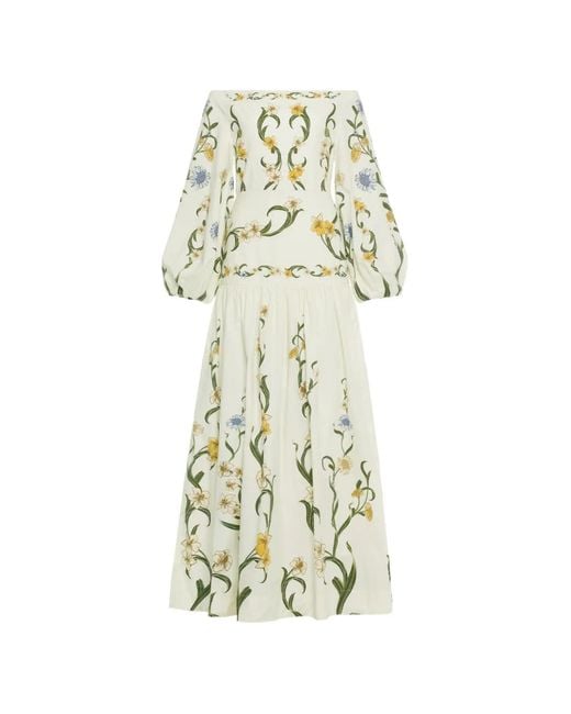 Agua Bendita White Senlis Laguna Floral Print Maxi Dress