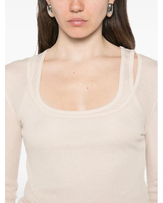 Patrizia Pepe White Long-Sleeve Layered Top