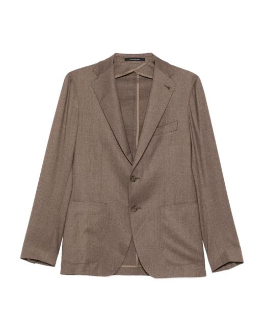Tagliatore Brown Single-Breasted Tailored-Trousers Suit for men