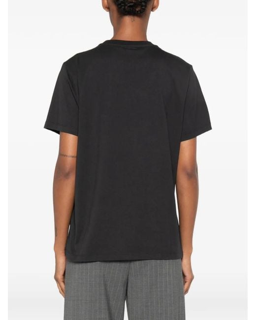 Ganni Black Graphic-Print T-Shirt