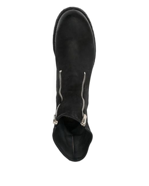 Officine Creative Black Zip-Detail Leather Boots for men