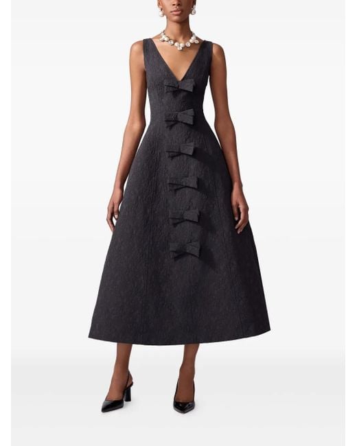 Abito Corto Effetto Cloqué di Carolina Herrera in Black