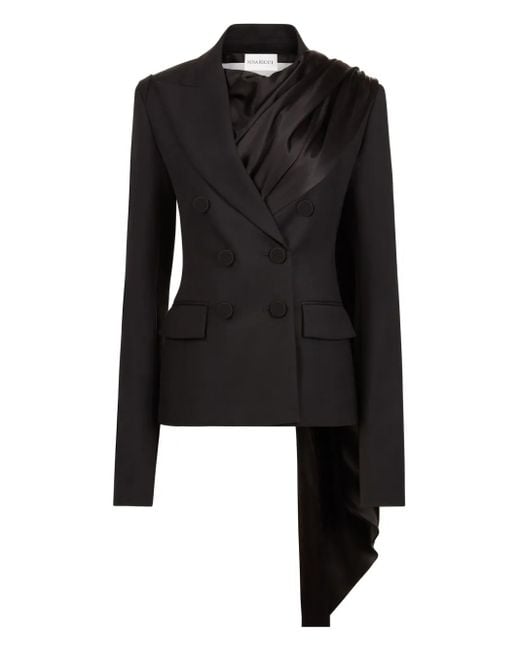 Nina Ricci Black Draped-Scarf Blazer