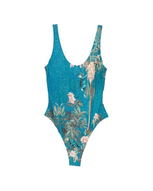 Mazzei Blue Glitter-Effect Swimsuit