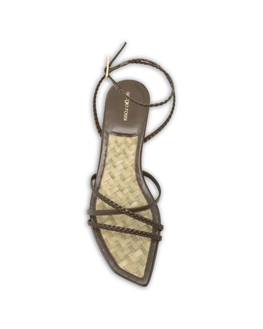 Sergio Rossi White Braided-Strap Sandals