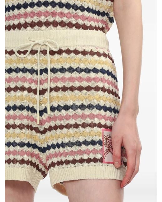 Zimmermann Natural Drawstring Knitted Shorts