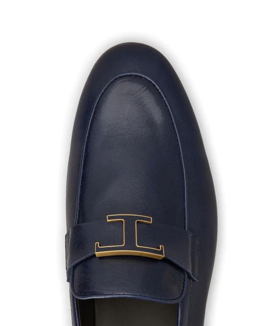 Tod's Blue Logo-Plaque Loafers for men