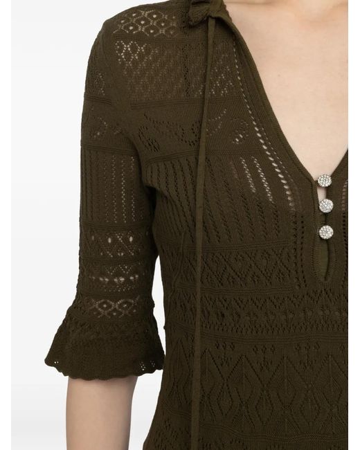 Zadig & Voltaire Green Lace-Details Maxi Dress