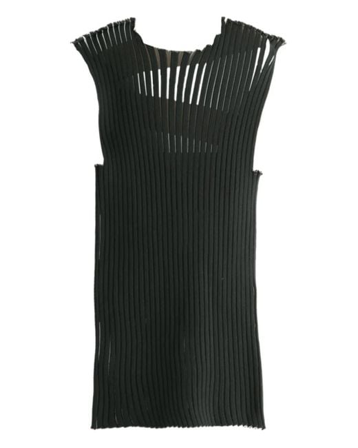 Issey Miyake Black Pleated Sleeveless Top