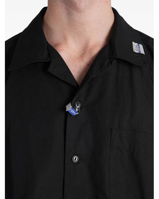 Maison Mihara Yasuhiro Black Logo-Patch Short-Sleeve Shirt for men